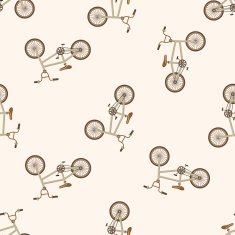 transportation bike cartoon seamless pattern background N25