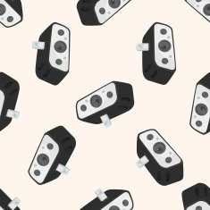radio cartoon seamless pattern background N29