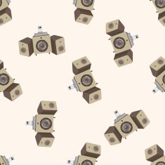 radio cartoon seamless pattern background N31