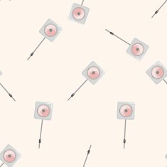 radio cartoon seamless pattern background N34