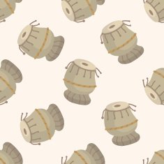 instrument drum cartoon seamless pattern background N3