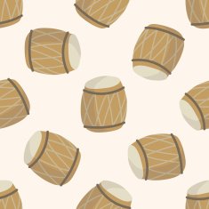instrument drum cartoon seamless pattern background N4