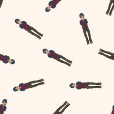 people cartoon seamless pattern background