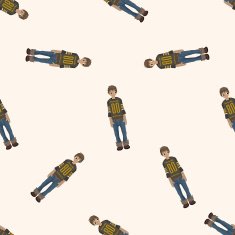 people cartoon seamless pattern background N5