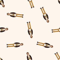 people cartoon seamless pattern background N9
