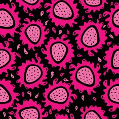 Organic background strawberries seamless pattern N2
