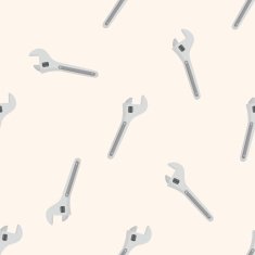 work tool wrench cartoon seamless pattern background N2