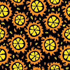Organic food background oranges seamless pattern N2