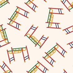 Amusement park facilities cartoon seamless pattern background N86