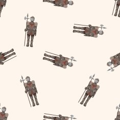 Medieval character cartoon seamless pattern background N16