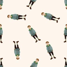 Medieval character cartoon seamless pattern background N17