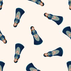 Medieval character cartoon seamless pattern background N18