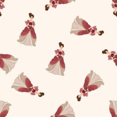 Medieval character cartoon seamless pattern background N19