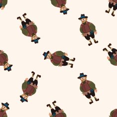 Medieval character cartoon seamless pattern background N20