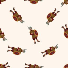 Medieval character cartoon seamless pattern background N21