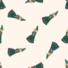 Medieval character cartoon seamless pattern background N23