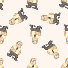 Office workers cartoon seamless pattern background N49