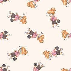 Office workers cartoon seamless pattern background N55