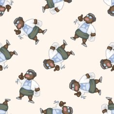 Office workers cartoon seamless pattern background N56