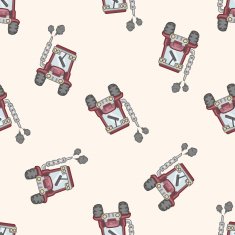 Transportation excavator truck cartoon seamless pattern background N13