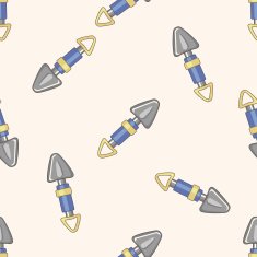 gardening shovel cartoon seamless pattern background N13