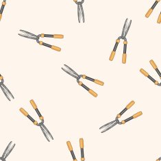 garden shears cartoon seamless pattern background N3