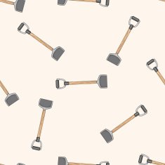 gardening shovel cartoon seamless pattern background N15