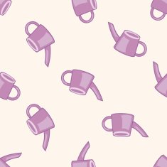 plant waterer cartoon seamless pattern background N6