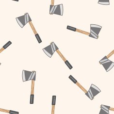 work tool axe cartoon seamless pattern background