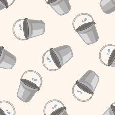 water bucket cartoon seamless pattern background N4