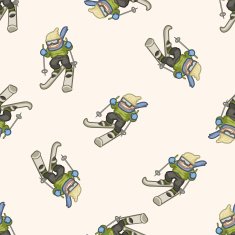 Extreme Sports cartoon seamless pattern background N33