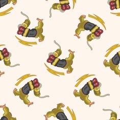 Extreme Sports cartoon seamless pattern background N35