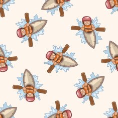 Extreme Sports cartoon seamless pattern background N36