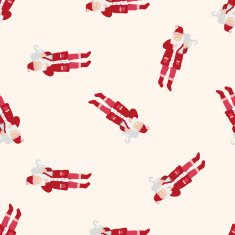 santa claus cartoon seamless pattern background N10