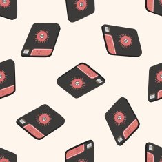 Induction Cooker cartoon seamless pattern background N2