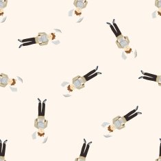 Office workers cartoon seamless pattern background N57