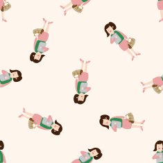 Office workers cartoon seamless pattern background N59