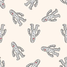 bizarre monster cartoon seamless pattern background N24
