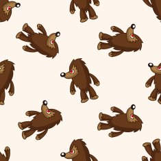 bizarre monster cartoon seamless pattern background N27