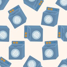 Washing machine cartoon seamless pattern background N2