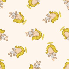 angel cartoon seamless pattern background N27