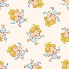 angel cartoon seamless pattern background N29