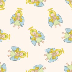 angel cartoon seamless pattern background N31