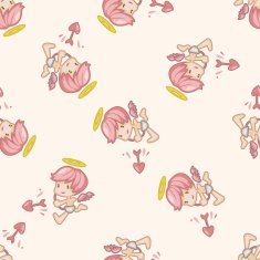 angel cartoon seamless pattern background N32