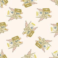 angel cartoon seamless pattern background N35