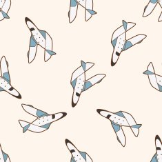 spaceship cartoon seamless pattern background N59