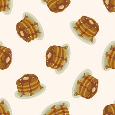 pancake cartoon seamless pattern background