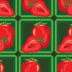 pattern of ripe strawberries