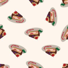 decorating cake cartoon seamless pattern background N34