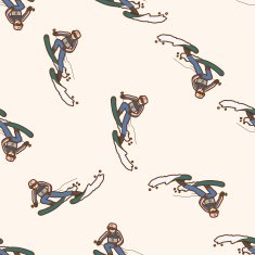 ski cartoon seamless pattern background